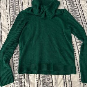 Faded Glory Emerald Green Ribbed Turtleneck Sweater
